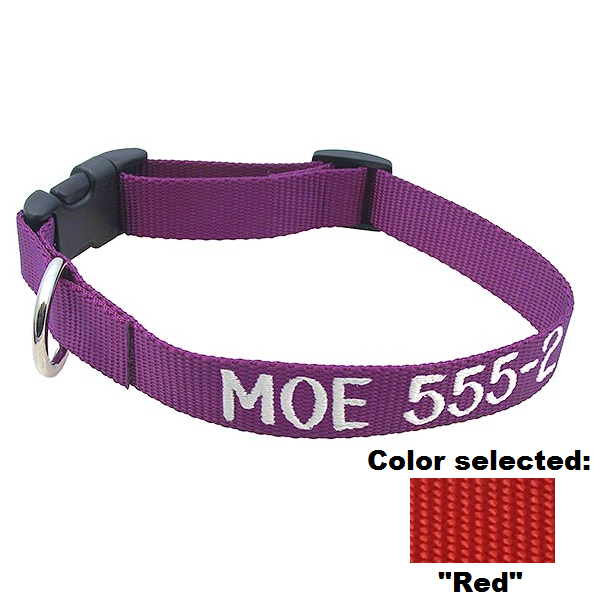 Adjustable Nylon Collar - with Personalized Embroidery, - Lucky Pet